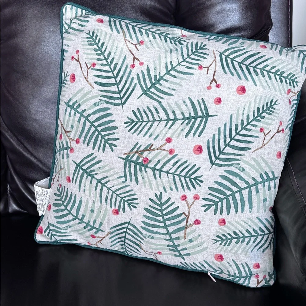 Festive Green 'Waiting for Santa Paws' Pillow